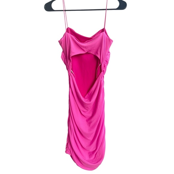 Princess Polly cinched bodycon mini dress in pink with open back, size US 6 - Picture 2 of 2